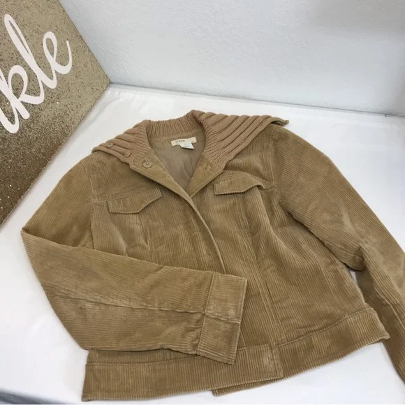 J. Crew | Tan Corduroy Bomber Jacket, Sz Medium - Picture 11 of 12